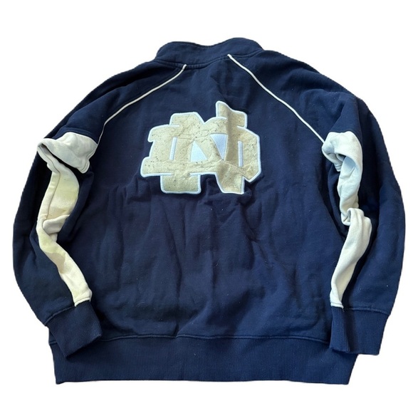 Vintage Notre Dame 1/4 Zip Fleece Sweatshirt Irish Colosseum Blue Gold - Picture 1 of 5